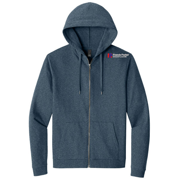 District Perfect Tri Fleece Full-Zip Hood - Embroidered Logo Thumbnail