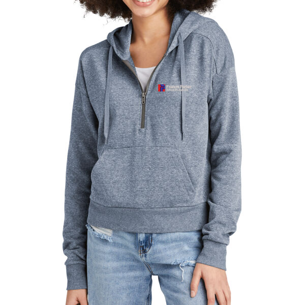 District Women's Perfect Tri 1/2-Zip Hoodie - Embroidered Logo Thumbnail
