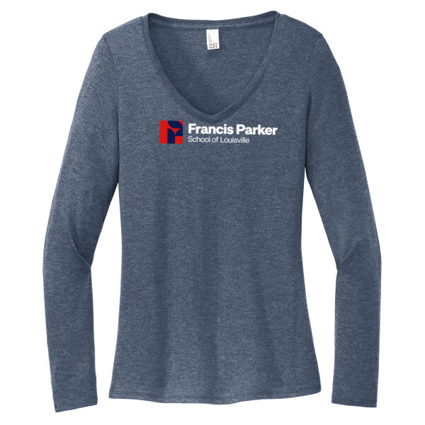 District Women's Perfect Tri Long Sleeve V-Neck Tee - Screen Print Logo Thumbnail