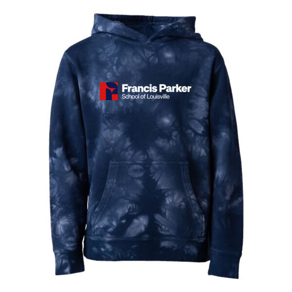Youth Midweight Tie-Dye Hooded Pullover - Screen Print Logo Thumbnail