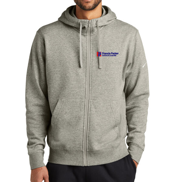 Nike Club Fleece Sleeve Swoosh Full-Zip Hoodie - Embroidered Logo  Thumbnail
